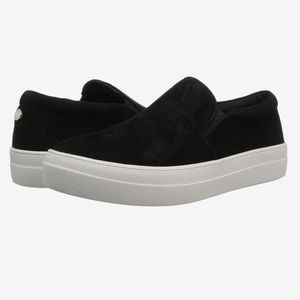 Steve Madden Gills Platform Sneaker Black Suede Women’s 8